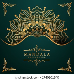 Luxury mandala background with golden arabesque pattern Arabic Islamic east style. Ramadan Style Decorative mandala. Mandala for print, poster, cover, brochure, flyer, banner
