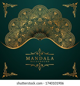 Luxury mandala background with golden arabesque pattern Arabic Islamic east style. Ramadan Style Decorative mandala. Mandala for print, poster, cover, brochure, flyer, banner
