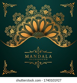 Luxury mandala background with golden arabesque pattern Arabic Islamic east style. Ramadan Style Decorative mandala. Mandala for print, poster, cover, brochure, flyer, banner
