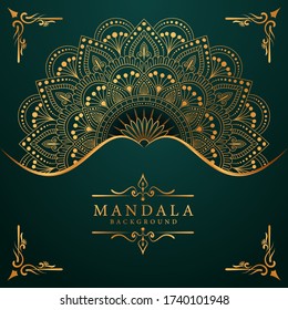 Luxury mandala background with golden arabesque pattern Arabic Islamic east style. Ramadan Style Decorative mandala. Mandala for print, poster, cover, brochure, flyer, banner
