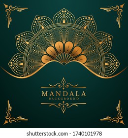 Luxury mandala background with golden arabesque pattern Arabic Islamic east style. Ramadan Style Decorative mandala. Mandala for print, poster, cover, brochure, flyer, banner
