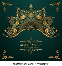 Luxury mandala background with golden arabesque pattern Arabic Islamic east style. Ramadan Style Decorative mandala. Mandala for print, poster, cover, brochure, flyer, banner
