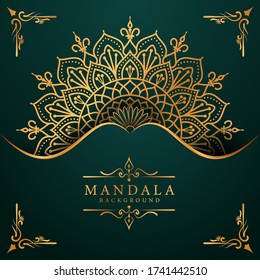 Luxury mandala background with golden arabesque pattern Arabic Islamic east style. Ramadan Style Decorative mandala. Mandala for print, poster, cover, brochure, flyer, banner
