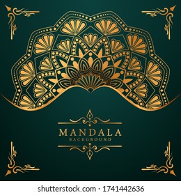 Luxury mandala background with golden arabesque pattern Arabic Islamic east style. Ramadan Style Decorative mandala. Mandala for print, poster, cover, brochure, flyer, banner