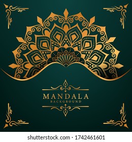 Luxury mandala background with golden arabesque pattern Arabic Islamic east style. Ramadan Style Decorative mandala. Mandala for print, poster, cover, brochure, flyer, banner