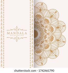 Luxury mandala background with golden arabesque pattern Arabic Islamic east style. Ramadan Style Decorative mandala. Mandala for print, poster, cover, brochure, flyer, banner
