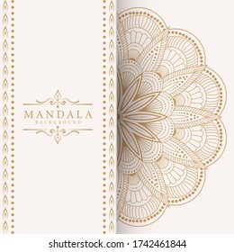 Luxury mandala background with golden arabesque pattern Arabic Islamic east style. Ramadan Style Decorative mandala. Mandala for print, poster, cover, brochure, flyer, banner