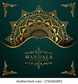 Luxury mandala background with golden arabesque pattern Arabic Islamic east style. Ramadan Style Decorative mandala. Mandala for print, poster, cover, brochure, flyer, banner