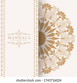 Luxury mandala background with golden arabesque pattern Arabic Islamic east style. Ramadan Style Decorative mandala. Mandala for print, poster, cover, brochure, flyer, banner
