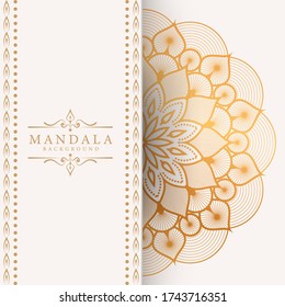 Luxury mandala background with golden arabesque pattern Arabic Islamic east style. Ramadan Style Decorative mandala. Mandala for print, poster, cover, brochure, flyer, banner
