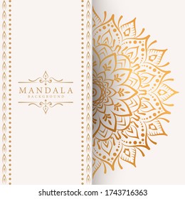 Luxury mandala background with golden arabesque pattern Arabic Islamic east style. Ramadan Style Decorative mandala. Mandala for print, poster, cover, brochure, flyer, banner
