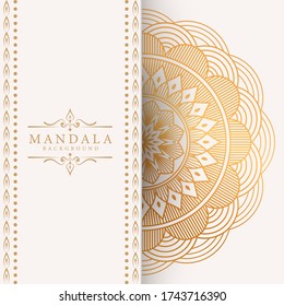 Luxury mandala background with golden arabesque pattern Arabic Islamic east style. Ramadan Style Decorative mandala. Mandala for print, poster, cover, brochure, flyer, banner

