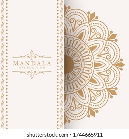 Luxury mandala background with golden arabesque pattern Arabic Islamic east style. Ramadan Style Decorative mandala. Mandala for print, poster, cover, brochure, flyer, banner