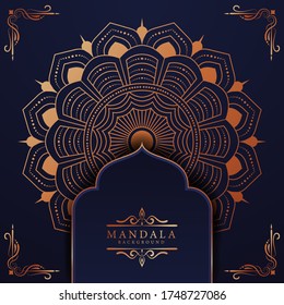 Luxury mandala background with golden arabesque pattern Arabic Islamic east style. Ramadan Style Decorative mandala. Mandala for print, poster, cover, brochure, flyer, banner