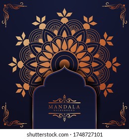 Luxury mandala background with golden arabesque pattern Arabic Islamic east style. Ramadan Style Decorative mandala. Mandala for print, poster, cover, brochure, flyer, banner