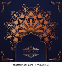Luxury mandala background with golden arabesque pattern Arabic Islamic east style. Ramadan Style Decorative mandala. Mandala for print, poster, cover, brochure, flyer, banner