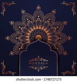 Luxury mandala background with golden arabesque pattern Arabic Islamic east style. Ramadan Style Decorative mandala. Mandala for print, poster, cover, brochure, flyer, banner