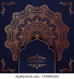 Luxury mandala background with golden arabesque pattern Arabic Islamic east style. Ramadan Style Decorative mandala. Mandala for print, poster, cover, brochure, flyer, banner