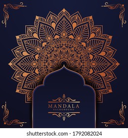 Luxury mandala background with golden arabesque pattern Arabic Islamic east style. Ramadan Style Decorative mandala. Mandala for print, poster, cover, brochure, flyer, banner