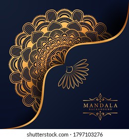 Luxury mandala background with golden arabesque pattern Arabic Islamic east style. Ramadan Style Decorative mandala. Mandala for print, poster, cover, brochure, flyer, banner
