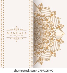 Luxury mandala background with golden arabesque pattern Arabic Islamic east style. Ramadan Style Decorative mandala. Mandala for print, poster, cover, brochure, flyer, banner