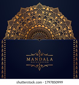 Luxury mandala background with golden arabesque pattern Arabic Islamic east style. Ramadan Style Decorative mandala. Mandala for print, poster, cover, brochure, flyer, banner