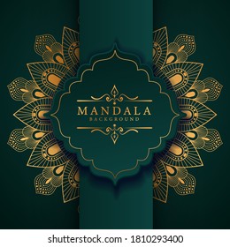 Luxury mandala background with golden arabesque pattern Arabic Islamic east style. Ramadan Style Decorative mandala. Mandala for print, poster, cover, brochure, flyer, banner