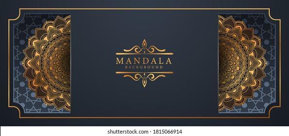 Luxury mandala background with golden arabesque pattern Arabic Islamic east style. Ramadan Style Decorative mandala. Mandala for print, poster, cover, brochure, flyer, banner