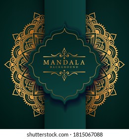 Luxury mandala background with golden arabesque pattern Arabic Islamic east style. Ramadan Style Decorative mandala. Mandala for print, poster, cover, brochure, flyer, banner