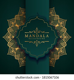 Luxury mandala background with golden arabesque pattern Arabic Islamic east style. Ramadan Style Decorative mandala. Mandala for print, poster, cover, brochure, flyer, banner