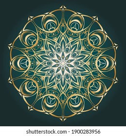 Luxury mandala background with golden arabesque. luxury ornamental mandala design background in gold color. mandala vector Islamic, Turkish, Saudi Arabic, Qatar, Bahrain, Iran, Iraq, Pakistan, India.