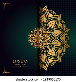 Luxury mandala background with golden arabesque pattern arabic islamic east style.decorative mandala for print, poster, cover, brochure, flyer, banner.