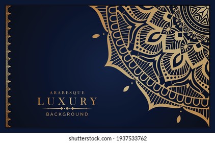 Luxury mandala background with golden arabesque pattern arabic islamic east style
