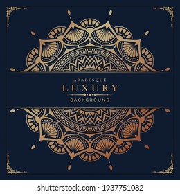 Luxury Mandala Background With Golden Arabesque Pattern Arabic Islamic East Style