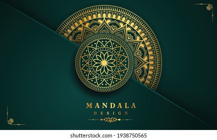 Luxury mandala background with golden arabesque pattern Arabic Islamic Mandala Style. Elegant invitation wedding card, invite, Arabesque pattern, Islamic, Ramadan.