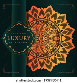 Luxury mandala background with golden arabesque pattern arabic islamic east style.decorative mandala for print, poster, cover, brochure, flyer, banner,  blue, pink, turquoise, purple