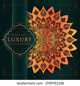 Luxury mandala background with golden arabesque pattern arabic islamic east style.decorative mandala for print, poster, cover, brochure, flyer, banner,  blue, pink, turquoise, purple and white.