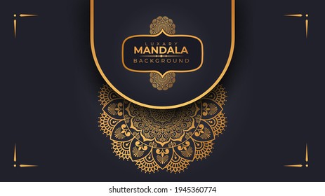 Luxury mandala background with golden arabesque pattern Arabic Islamic east Style Premium Vector
