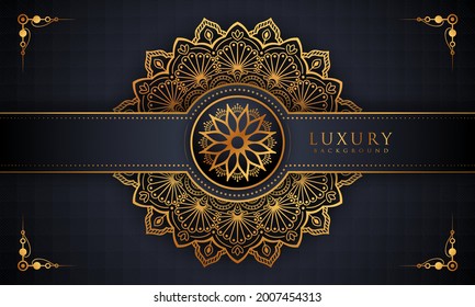 Luxury mandala background with golden arabesque pattern Arabic Islamic east style. Decorative mandala for print, poster, cover, brochure, flyer, banner, and your desired ideas. Mandala for Henna.