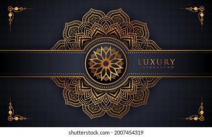 Luxury mandala background with golden arabesque pattern Arabic Islamic east style. Decorative mandala for print, poster, cover, brochure, flyer, banner, and your desired ideas. Mandala for Henna.