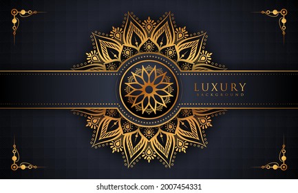 Luxury mandala background with golden arabesque pattern Arabic Islamic east style. Decorative mandala for print, poster, cover, brochure, flyer, banner, and your desired ideas. Mandala for Henna.