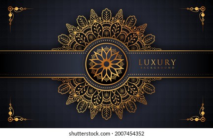 Luxury mandala background with golden arabesque pattern Arabic Islamic east style. Decorative mandala for print, poster, cover, brochure, flyer, banner, and your desired ideas. Mandala for Henna.