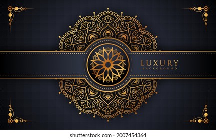 Luxury mandala background with golden arabesque pattern Arabic Islamic east style. Decorative mandala for print, poster, cover, brochure, flyer, banner, and your desired ideas. Mandala for Henna.