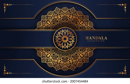 Luxury mandala background with golden arabesque pattern Arabic Islamic east style. Decorative mandala for print, poster, cover, brochure, flyer, banner, and your desired ideas. Mandala for Henna.