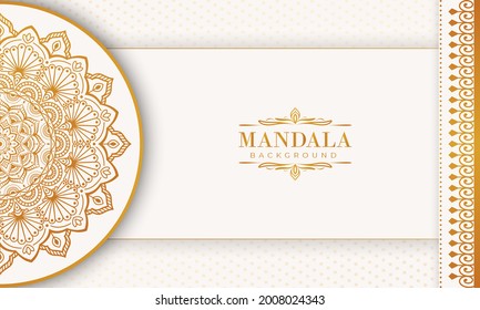 Lujoso marco mandala con un patrón arabesco dorado estilo árabe islámico oriental. Mandala decorativa para imprimir, afiche, portada, folleto, volante, pancarta y sus ideas deseadas. Mandala para Henna.