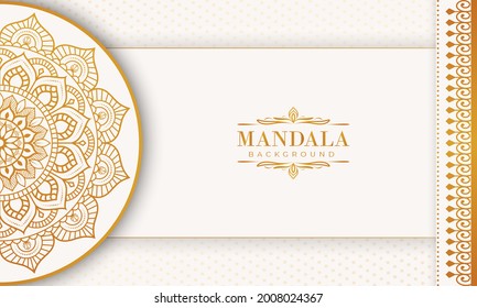 Luxury mandala background with golden arabesque pattern Arabic Islamic east style. Decorative mandala for print, poster, cover, brochure, flyer, banner, and your desired ideas. Mandala for Henna.