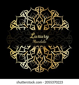 Luxury mandala background with golden arabesque pattern arabic islamic east style