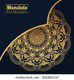 Luxury mandala background with golden arabesque pattern Golden arabesque arabas style for Islamic Ramadan Style Decorative mandala. Ornamental floral art Design, Cover, Poster, Flyer 