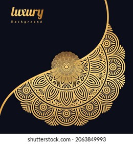 Luxury mandala background with golden arabesque pattern Golden arabesque arabas style for Islamic Ramadan Style Decorative mandala. Ornamental floral art Design, Cover, Poster, Flyer 