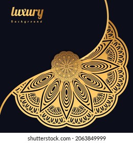 Luxury mandala background with golden arabesque pattern Golden arabesque arabas style for Islamic Ramadan Style Decorative mandala. Ornamental floral art Design, Cover, Poster, Flyer 